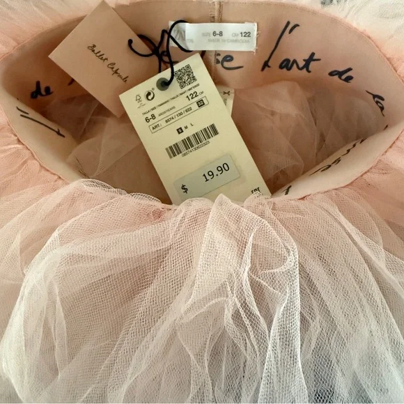 NWT Zara Girls Pink Tulle Tutu Skirt Ballet Capsule | Size 6-8 - Picture 5 of 5